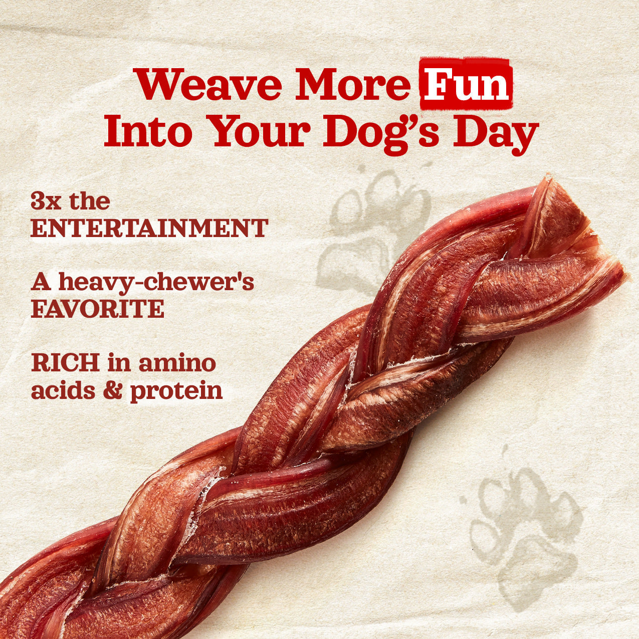 Braided Bully Sticks for Dogs Natural Farm